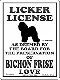 LICKER LICENCE OF BICHON FRISE LOVE サインボード：ビションフリーゼの愛の証 人舐め許可掲示板 [並行輸入品]