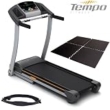 Horizon Tempo T904 Treadmill Motorised Folding Premier Package - Wireless Chest Strap and Gym Floor Matting Included