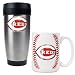 Cincinnati Reds MLB Stainless Steel Travel Tumbler & Game ball Ceramic Mug Set - Primary Logo by Great American Products