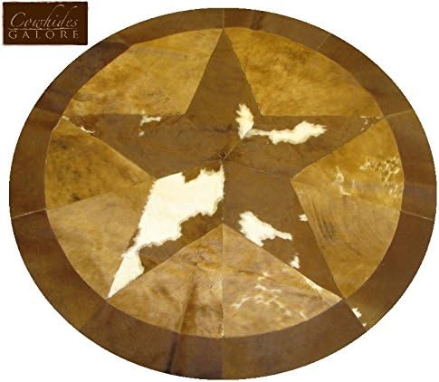 60" Round Single Star Cowhide Area Rug