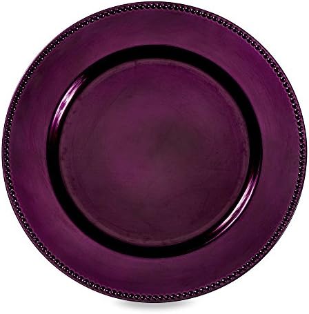 Beaded Charger Plate, Set of 6 (Purple)