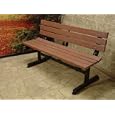 Engineered Plastic Systems ICPB8 8 ft Park Bench in Redwood - with 3 Powder Coated Pipe Legs