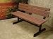 Engineered Plastic Systems ICPB6 6 ft Park Benchin Redwood - with 3 Powder Coated Pipe Legs
