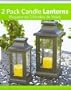 Classic Style Hurricane Candle Lantern with Hinged Door Set of 2 Size 16.9" and 12.7" &ndash; Perfect for Home, Garden, and Patio