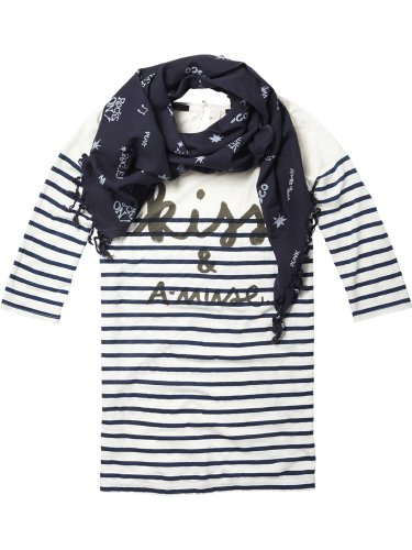 Maison Scotch Damen Top rock theme wide cn printed tee series - 11240950736, Gr. 40 (L), M Preisvergleich