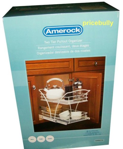 Amerock C54009-2T-W Two-Tier Pull-Out Organizer, White