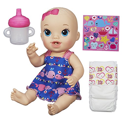 Baby alive sips  n cuddles doll little whales dress (blonde)