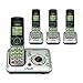 VTech CS6429-4 DECT 6.0 Cordless Phone, Silver/Black, 4 Handsets