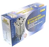 Marksman Quality Stainless steel solar powered garden lights 8 pack