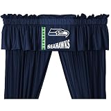 Seattle Seahawks Locker Room Ruffled Valance with Drape by Sports Coverage