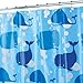 iDesign Moby Plastic Whale Shower Curtain, PVC-Free Waterproof Liner with Whales for Kids', Guest, College Dorm, Master Bathroom, 72