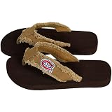 NHL Montreal Canadiens Unisex Frayed Flip Flops - Brown (Small)