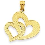 14k Double Floating Heart Charm