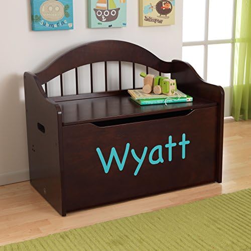 Personalized Limited Edition Toy Box Storage Chest with Custom Font, Espresso
