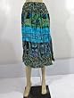 Womens Skirts Calf Length Blue Green Ethnic Print Bohemian Skirt 29"