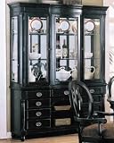 China Cabinet Buffet Hutch Black Finish