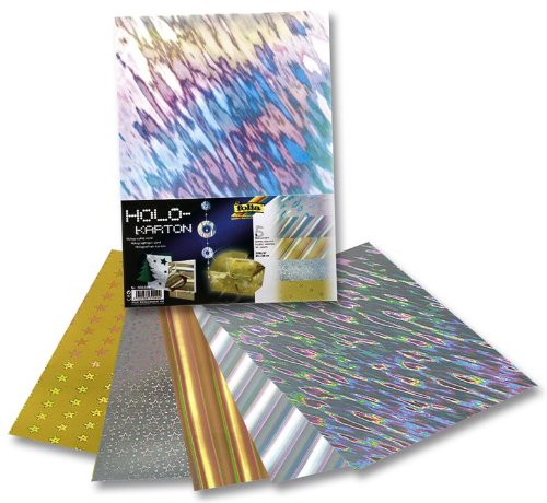 Folia 300409 - Holokarton 230g/m&sup2;, 25 x 35 cm, 5 Blatt in sortierten Motiven