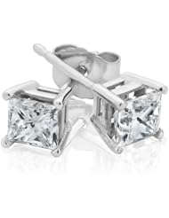 Premium Princess Diamond Solitaire Earrings 1/2ctw