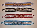 3 Flowers beaded bracelet 1x7 several color choices