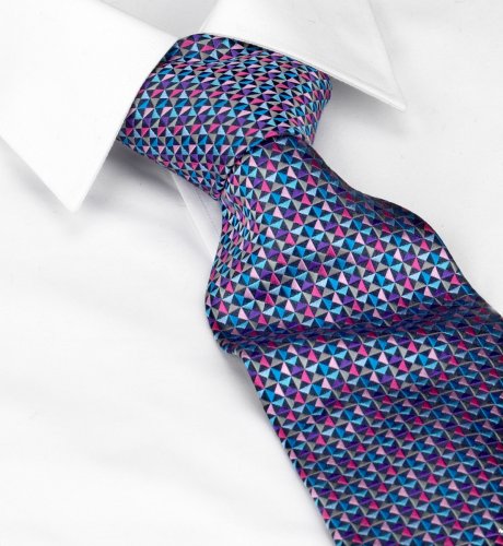 Luxury Pure Silk Multi-Triangle Pattern Tie