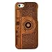 SunSmart Unique Handmade Natural Wood Wooden Hard bamboo Case Cover for iPhone 5 with free screen protector(sapele camera)