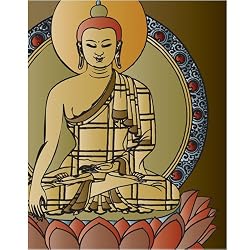 Meditating Buddha Wall Hanging - Aluminum Buddha Wall Panel