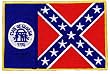 Georgia State Flag Embroidered Patch Iron-On GA Confederate Emblem