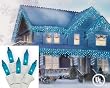 Set of 100 Turquoise Blue Everglow Icicle Christmas Lights - White Wire
