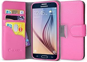 Galaxy S6 Case, [Wallet Case] i-Blason **KickStand** Samsung Galaxy S6 Case [Kickstand] Leather Cover with Credit Card ID Holders (Pink)