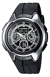 CASIO Collection AQ-163W-1B1VEF - Reloj unisex de cuarzo, correa de resina color negro (con cron�metro, alarma, luz)
