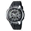CASIO Collection AQ-163W-1B1VEF - Reloj unisex de cuarzo, correa de resina color negro (con cron�metro, alarma, luz)