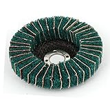 uxcell フラップ研磨ホイール　ナイロン　グリーン　内径55mm　外径100mm　厚さ18mm　重量51g