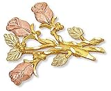 Landstroms Black Hills Gold Rose Brooch Pin - 04025 Landstroms Black Hills Gold Rose Brooch Pin - 04025
