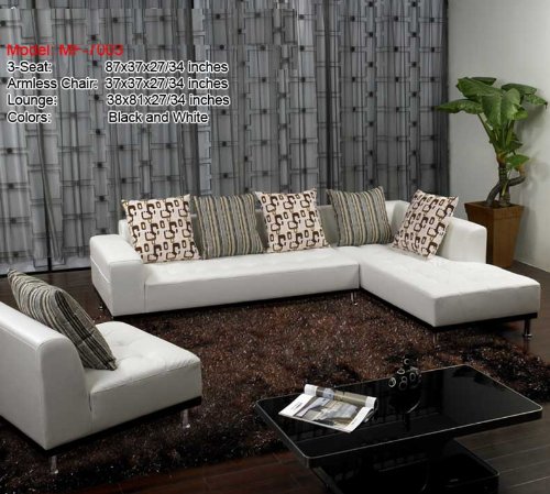 New 3pc Contemporary Leather Sectional Sofa #MF-7003