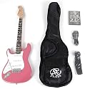 SX EG1K 3/4 LH BGMY Pink Left Handed Short Scale Guitar Package with Amp, Carry Bag and Instructional DVD