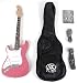 SX EG1K 3/4 LH BGMY Pink Left Handed Short Scale Guitar Package with Amp, Carry Bag and Instructional DVD