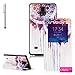 Galaxy Note 4 Case, OMIU(TM) [Abstract Painting] Bran-new Fashion Colored Drawing Design Premium PU Leather Window View Design Slim Flip Case Cover Protector Fit For Samsung Galaxy Note 4, Sent Screen Protector+Stylus+Cleaning Cloth