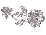 Daisy Flower Floral Clear Crystal Rhinestone Fashion Statement Flirty Pin Brooch