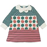 【H28年春物】 chocola(ショコラ) ガーゼ天竺総柄切替ワンピース 130cm/淡グリーン NO.CH-1621-58026