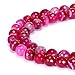 BRCbeads Gorgeous Natural Fushia Stripe Agate Gemstone Faceted Round Loose Beads 8mm Approxi 15.5 inch 45pcs 1 Strand per Bag for Jewelry Making