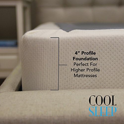 Low Profile Box Spring 4 Inch Great For Memory Foam Mattress- Free Shipping! (Cal King)