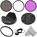 Essential Filter Set for CANON PowerShot SX10 IS and SX1 IS - Includes: Conversion Lens Adapter + Filter Kit (UV, Polarizer and Fluorescent) + Tulip Flower Lens Hood + Lens Cap Center Pinch (w/ Cap Keeper) + MagicFiber Microfiber Lens Cleaning Cloth