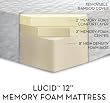LUCID by LinenSpa 12 Memory Foam Triple-Layer Plush Viscoelastic Mattress 20-Year Warranty - Bamboo Cover, Queen