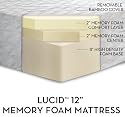 Furniture online: LUCID by LinenSpa 12" Memory Foam Triple-Layer Plush Viscoelastic Mattress 20-Year Warranty - Bamboo Cover, Queen
