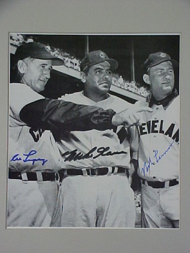 Al Lopez, Mike Garcia & Bob Lemon Cleveland Indians 1950's Autographed 10 X 14 Matted Black & White Photo With A Personally Obtained Autograph Directly From The Player
