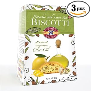 Coffaro's Baking Company Pistachio with Lemon Zest Olive Oil Biscotti, 8-Ounce Boxes (Pack... by Coffaro's Baking Company