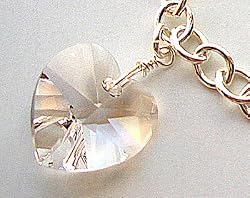 Swarovski Crystal Heart Charm (clear)