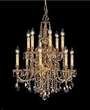 IMAGE OF Crystorama Ornate Cast Brass Chandelier Accented with Golden Teak Crystal