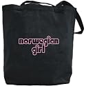 Canvas Tote Bag Black " Chick Girls Norwegian " Norway Country