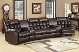 Coaster Natalie 6 Piece Reclining Home Theater Seating - Brown Leather